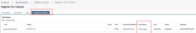 screenshot of registration portal with necessary tab identified