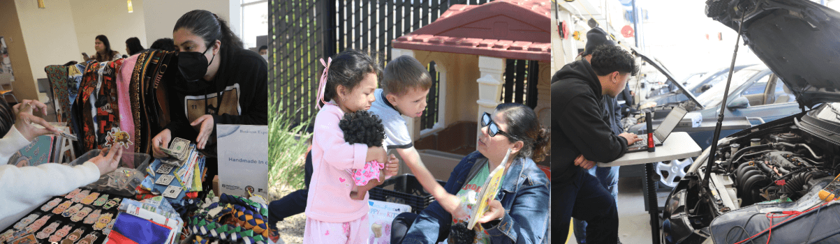 students in business, childcare, and automotive programs