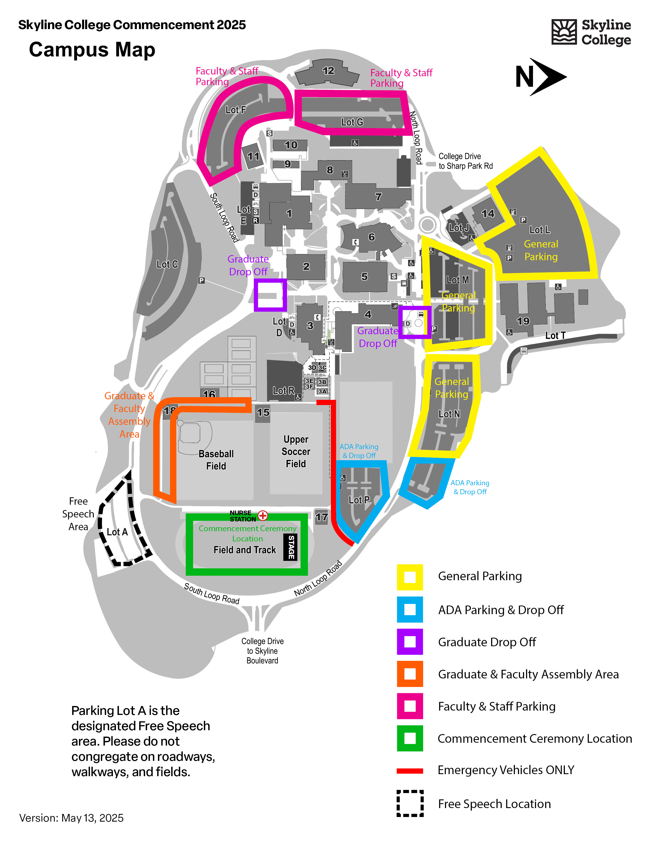 commencement map parking