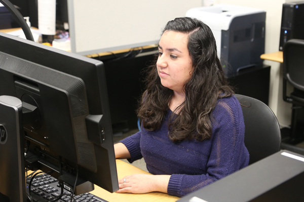 student at computer