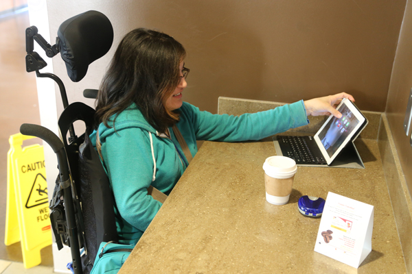 student in wheelchair