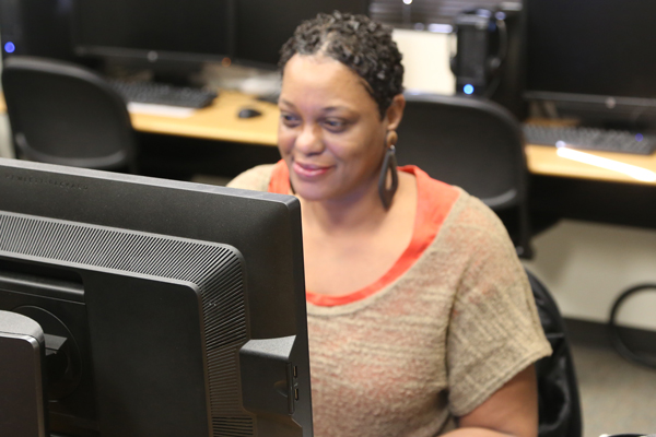 woman at computer