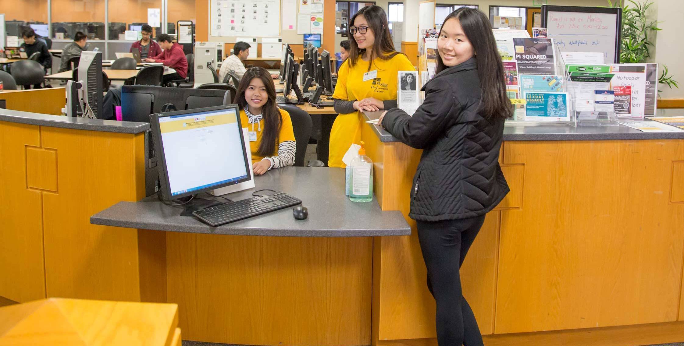 checking students into learning center